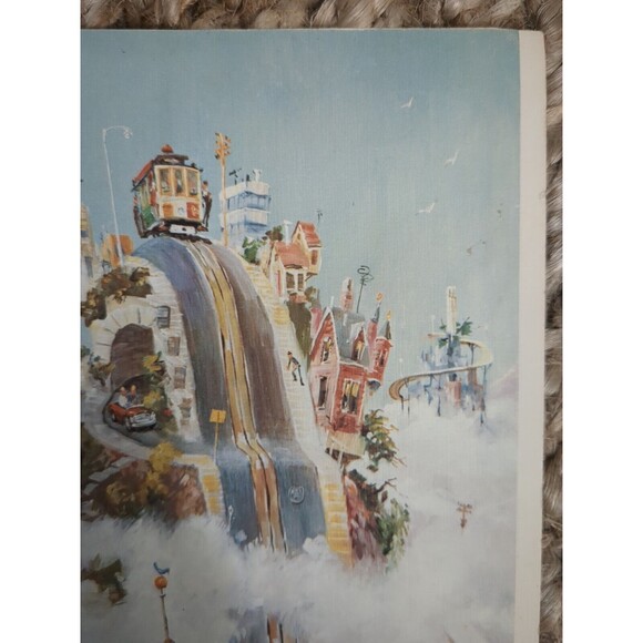 Vintage Printed Card San Francisco Above The Fog Albert Tolf Blank Card 6 X 5 In - Picture 5 of 9